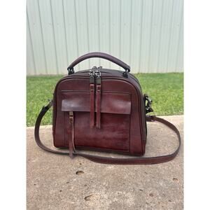 IVTG Genuine Leather Crossbody Bag Top Handbag Real Leather Satchel Purses
